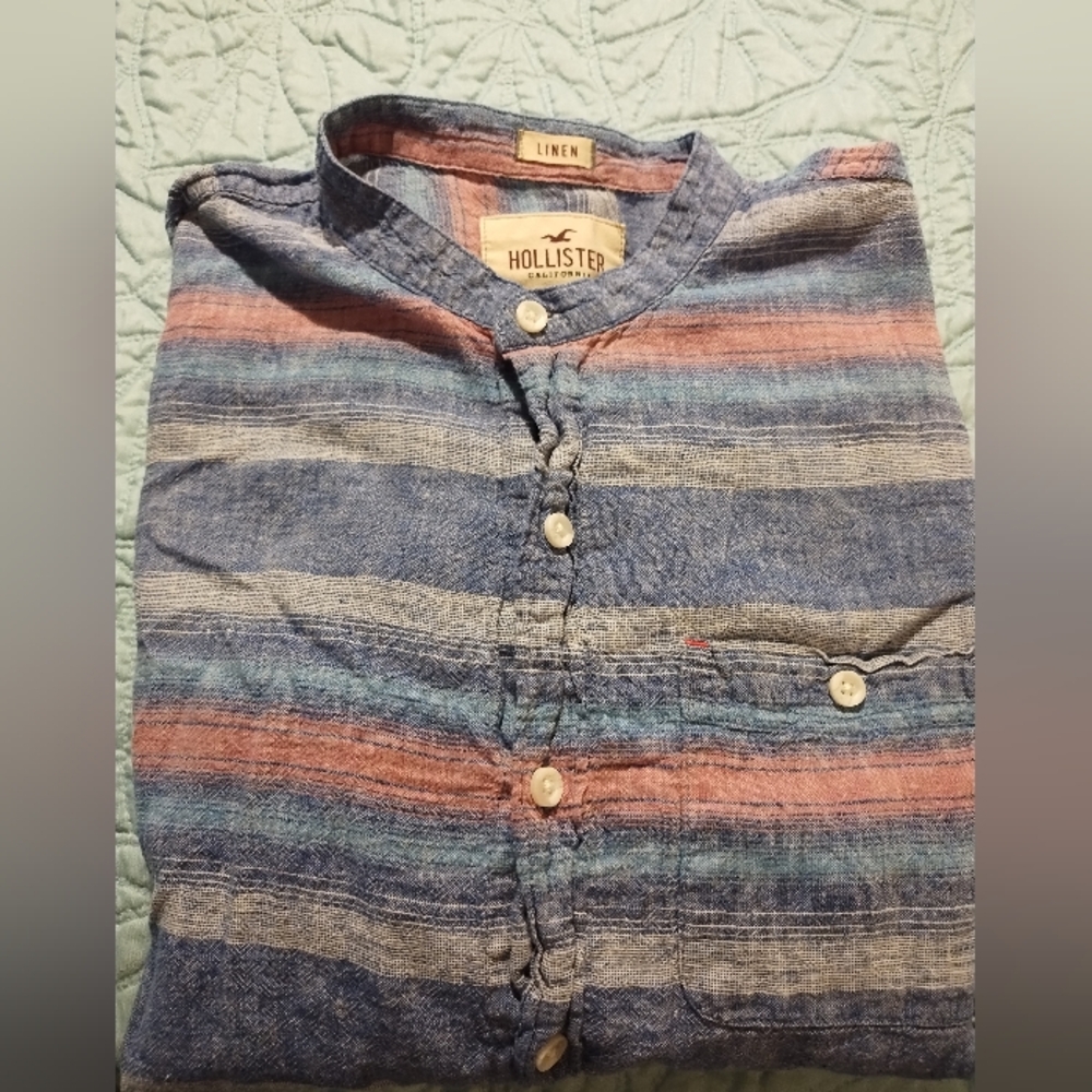🇺🇸 Clearance 🇺🇸Hollister Multicolor Linen Shirt